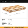 Palet madera 80x120 tipo europeo 1ERT reciclable