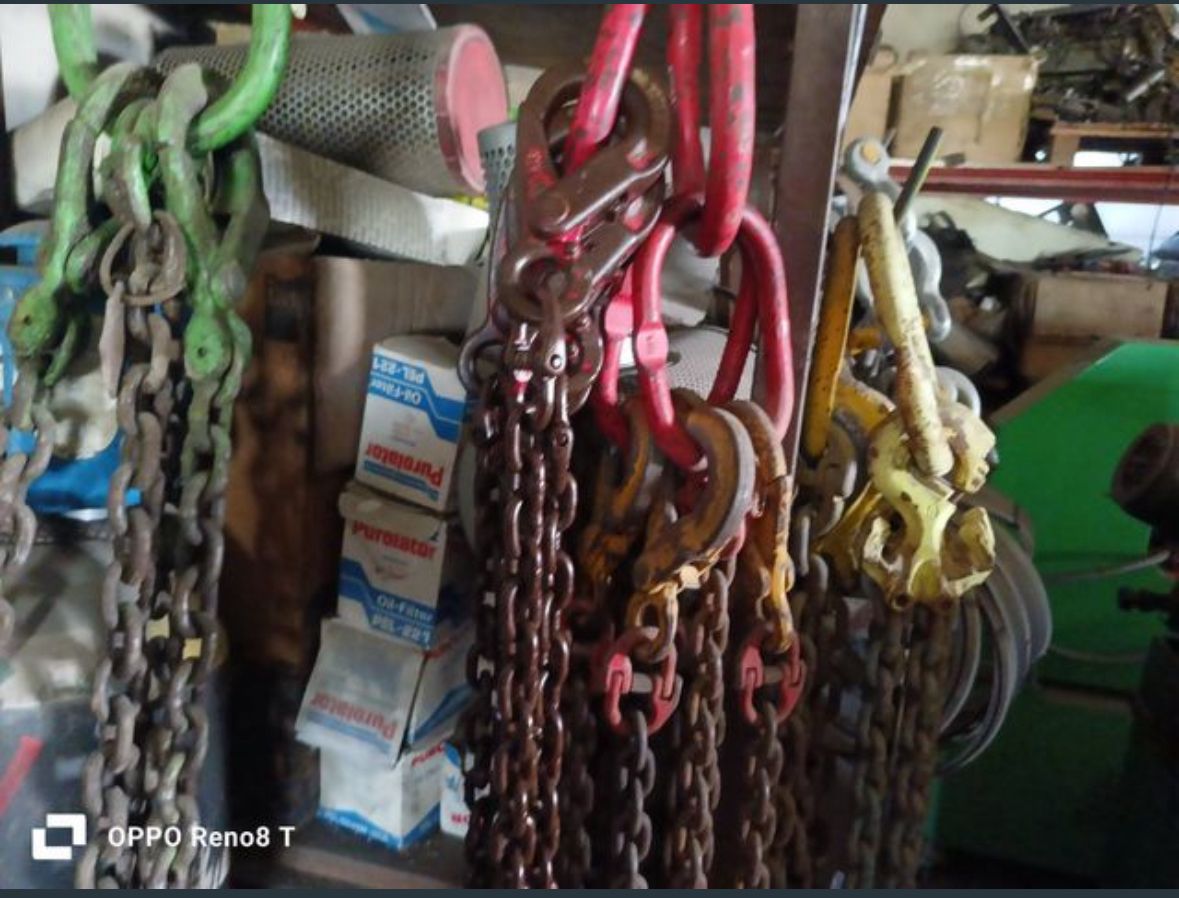 Cadenas de Elevación 4 Puntos para Grúa con Ganchos y Grilletes