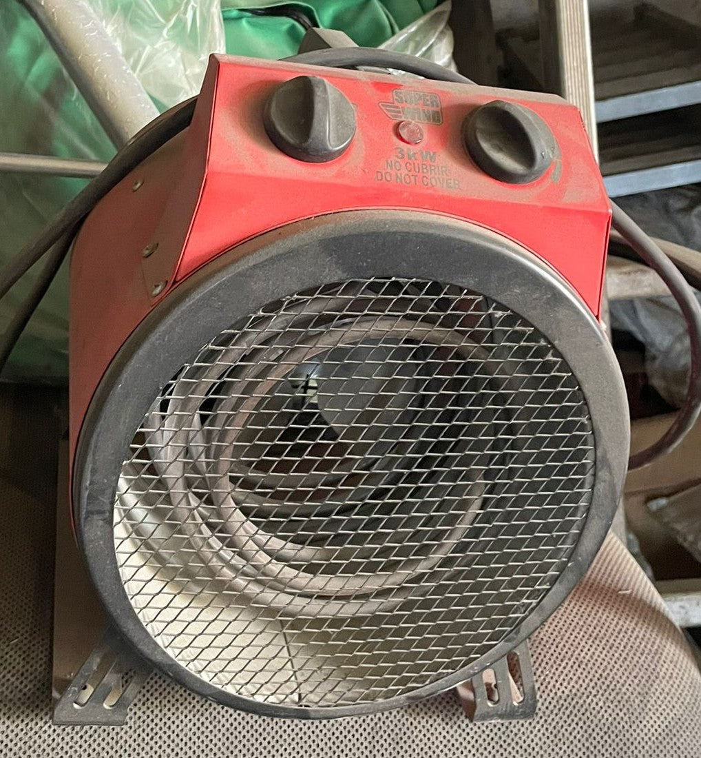 Calefactor industrial eléctrico de alta potencia para talleres y obras
