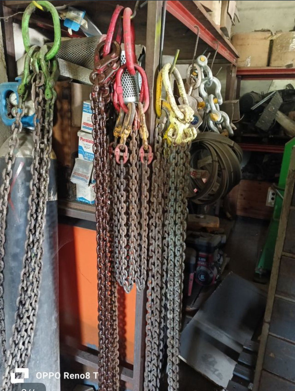 Cadenas de Elevación 4 Puntos para Grúa con Ganchos y Grilletes
