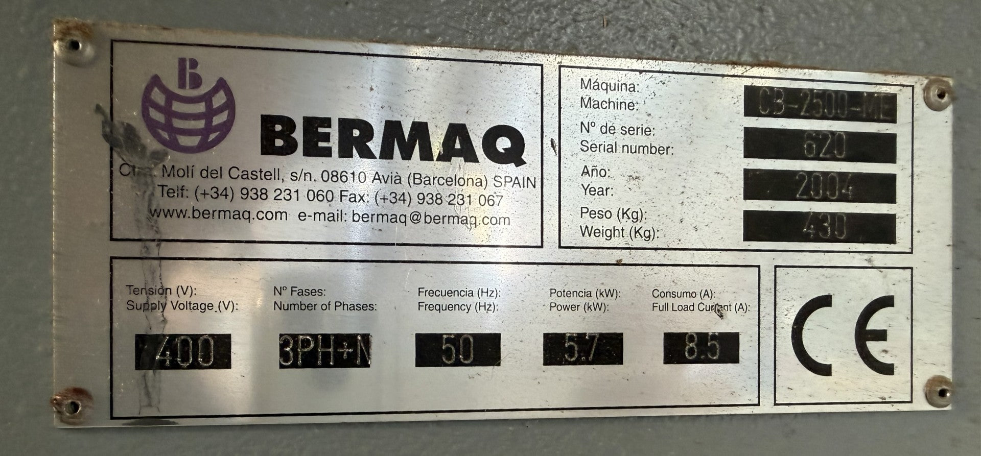 Fresadora copiadora BERMAQ CB 2500 ME
