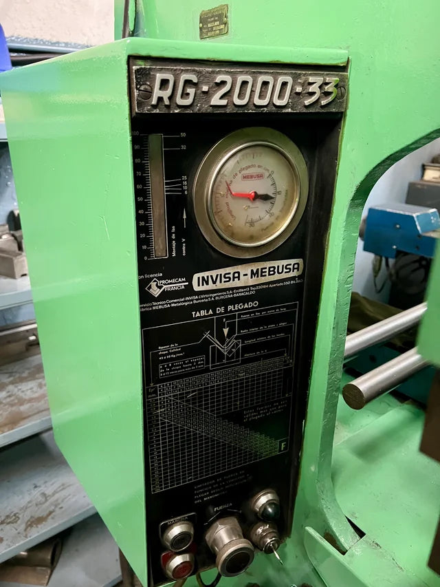 Plegadora Hidráulica Mebusa Promecam RG-2000-33 con Control Numérico Mecos 2 Ejes