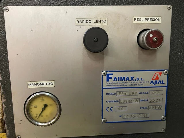 Plegadora Hidráulica AJIAL PPH-502 de 50 Toneladas con Matrices Incluidas