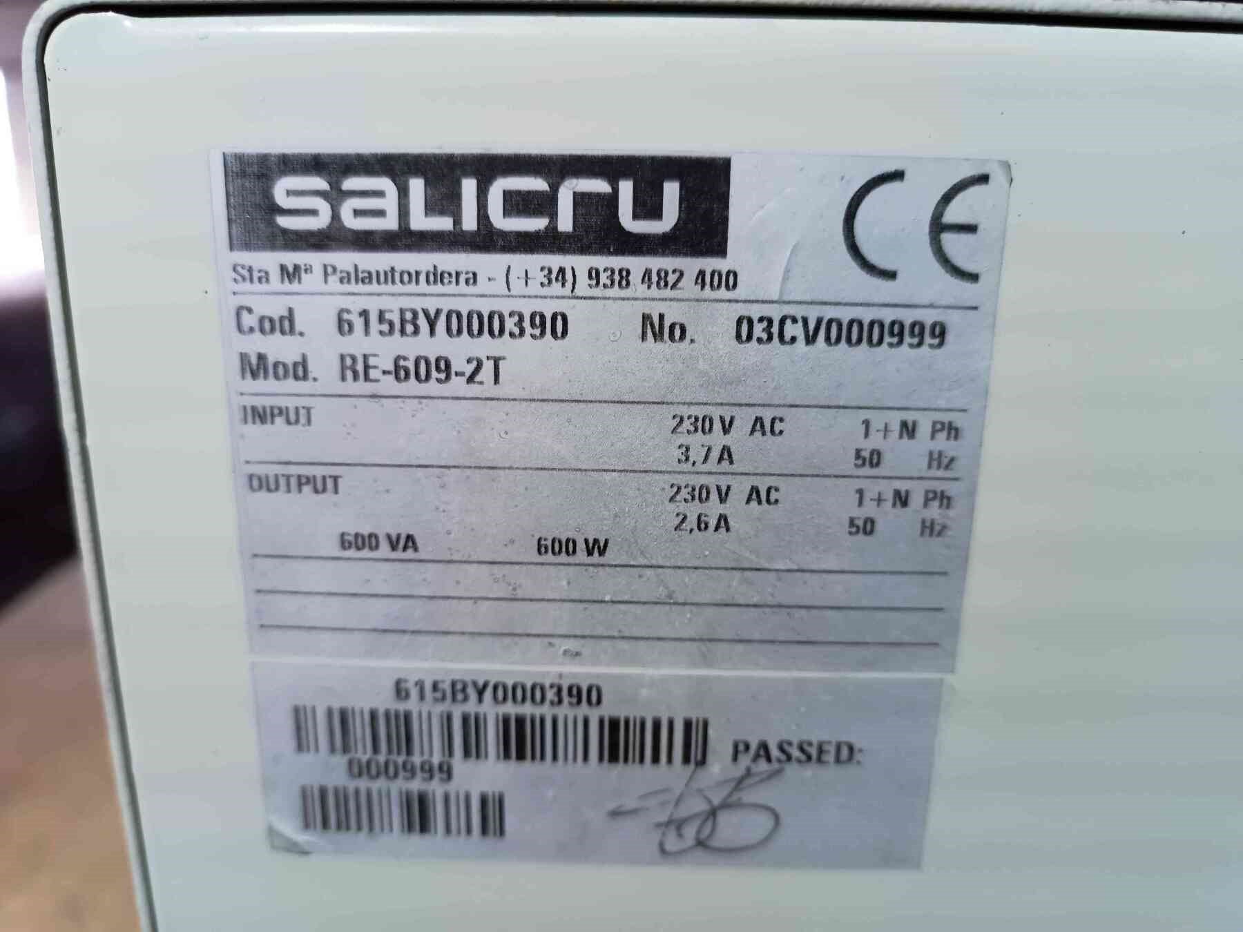 Estabilizador de tensión electrónico SALICRU RE-609-2T