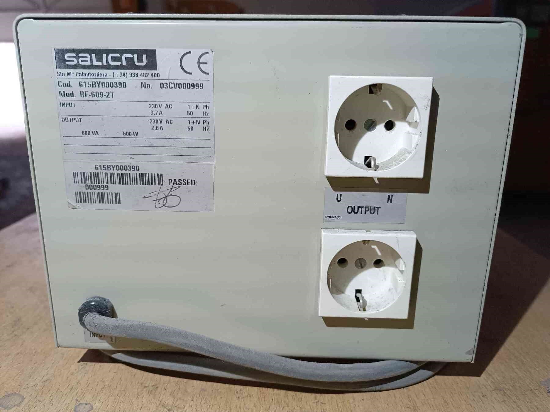 Estabilizador de tensión electrónico SALICRU RE-609-2T